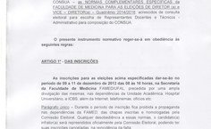 Norma Complementares da Faculdade de Medicina 01