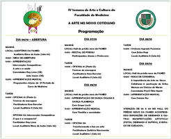 Abertas inscrições para participação das OFICINAS da IV Semana de Arte e Cultura da FAMED.