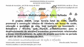 Projeto AMAR - Inscrições abertas!