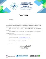 CONVITE: IX JORNADA ACADÊMICA do HUPAA