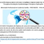 EDITAL nº 01/2023 – PPGPSF-PROFSAUDE/CPG-PROPEP/UFAL -  SELEÇÃO DE ALUNOS ESPECIAIS E DOMÍNIO CONEXO - SEMESTRE 2023.2