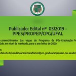 Publicado: Edital nº 03/2019 - PPES/PROPEP/CPG/UFAL